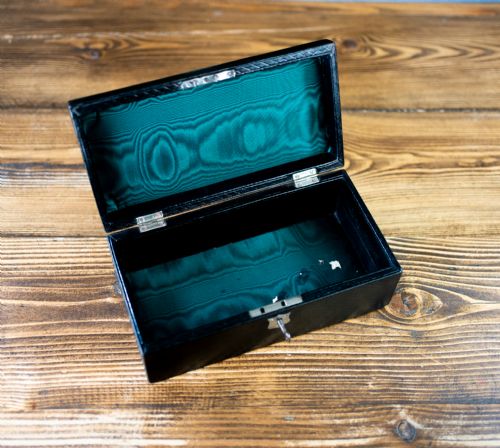 RECTANGULAR LEATHER JEWELLERY BOX 1920 - ADDITIONAL PHOTO 8