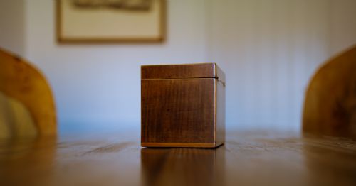 fig 2. Harewood Tea Caddy with Oval Inlay and Shell
