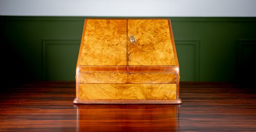 Victorian Figured Walnut Stationery Cabinet