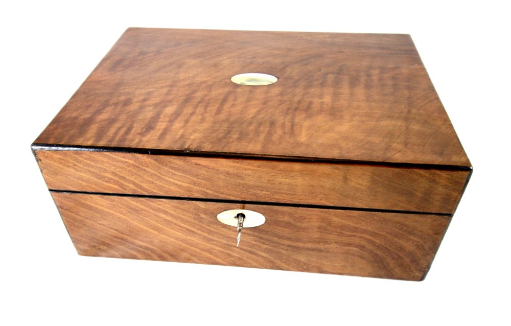 Satin Walnut Table Box c.1860