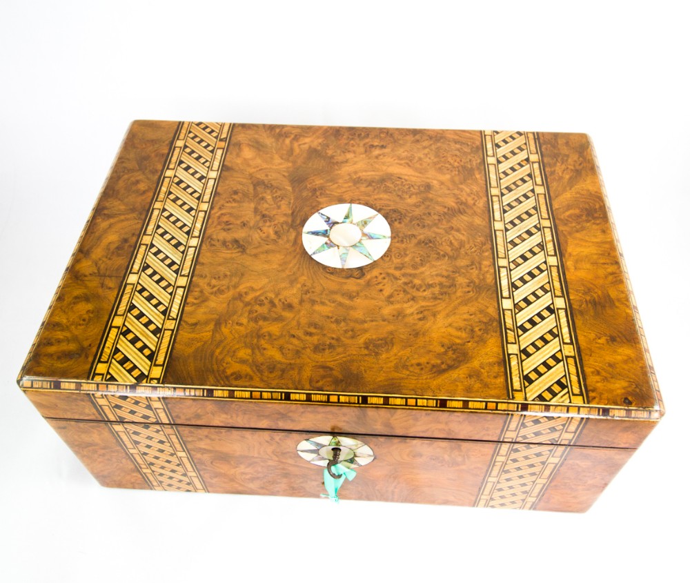 Burr Walnut Writing Slope c.1870