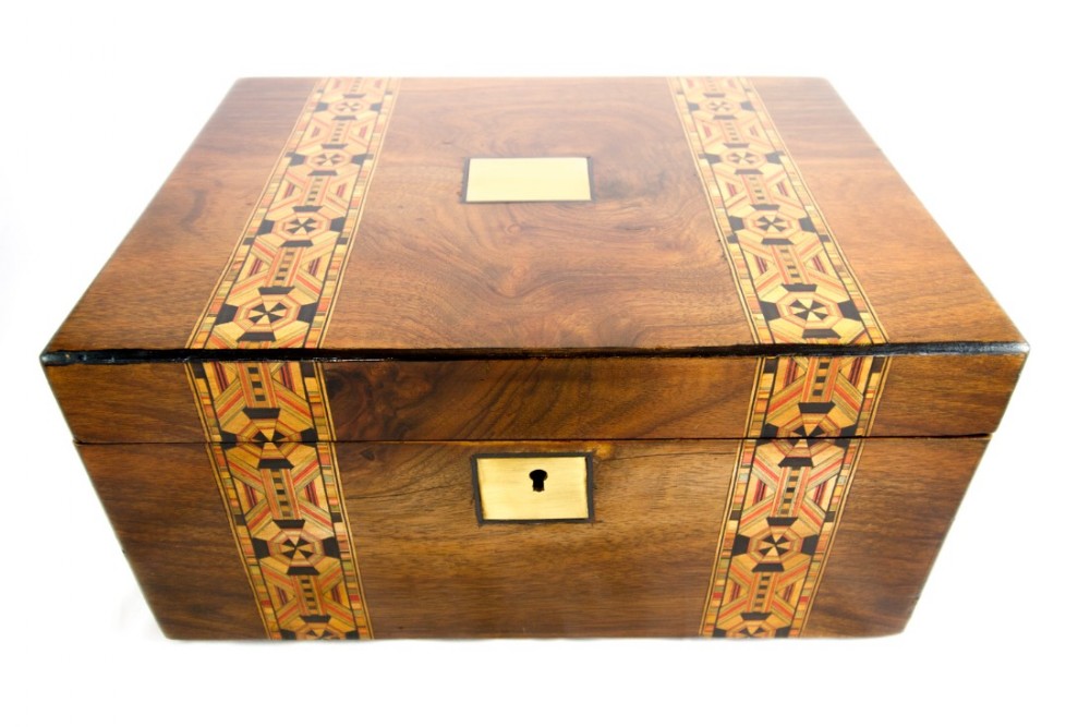 Figured Walnut Writing Slope c.1870