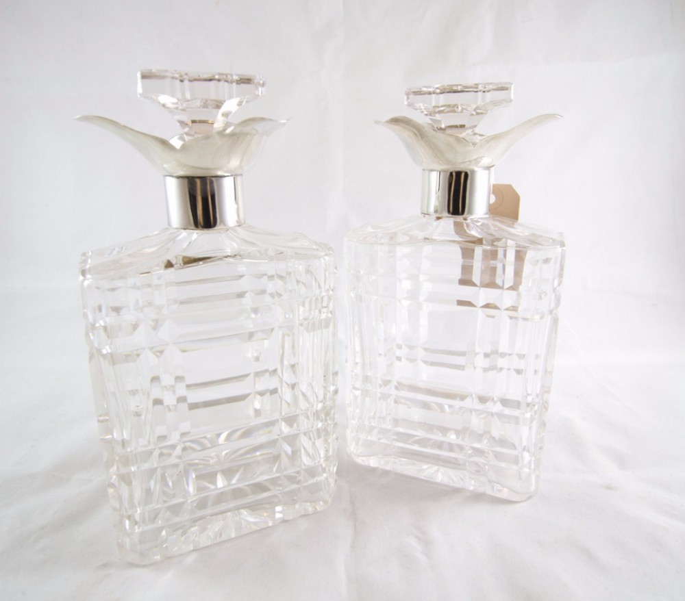 Silver Glass Decanters c.1880