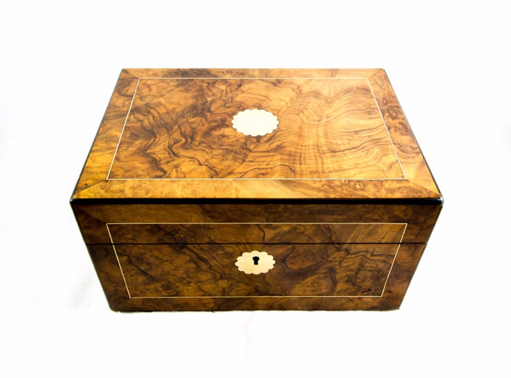 Burr Walnut Sewing Box c.1870