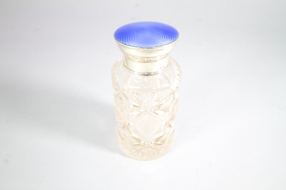 Enamel Silver Glass Pot c.1930