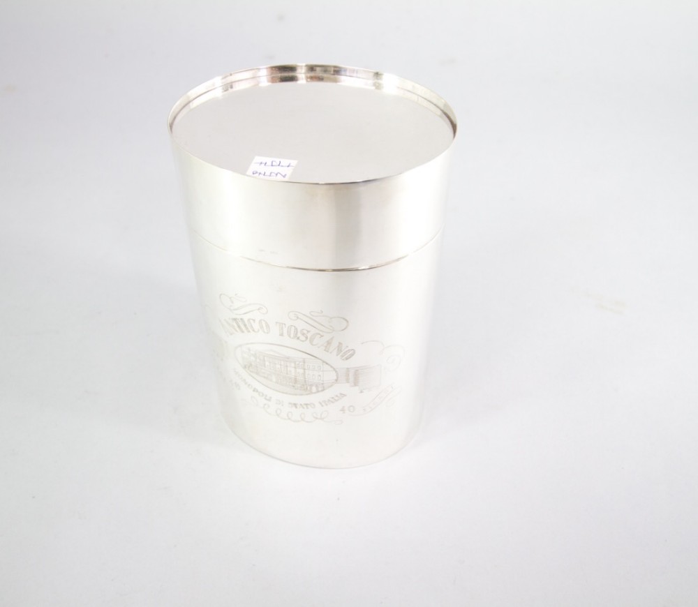 Silver Cigar Box 40 Year Anniversary c.1930
