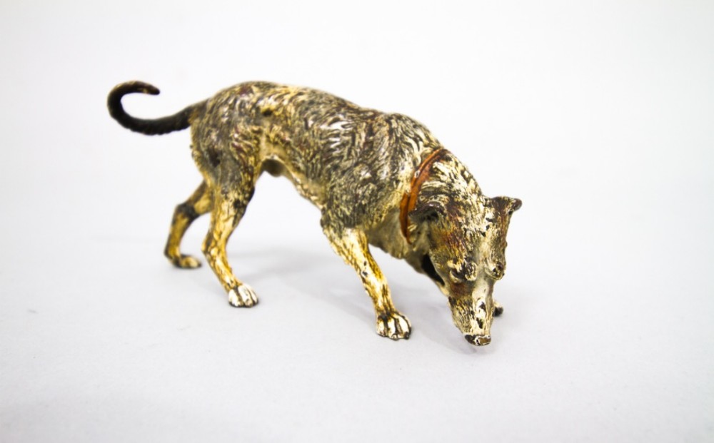 Cold Painted Bronze Lurcher c.1900