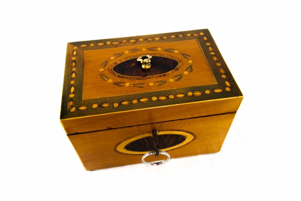 Georgian Satinwood Tea Caddy - Rare