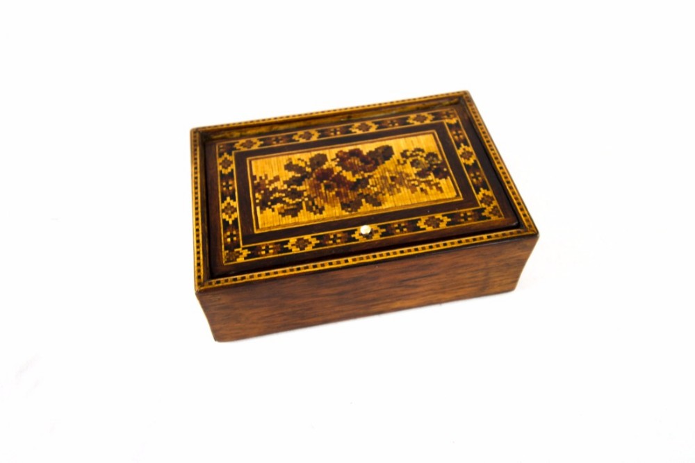 Tunbridge ware trinket box c.1880