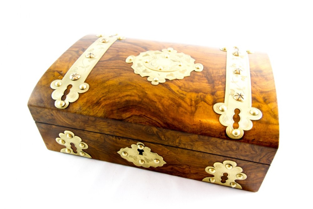 Figured Walnut Brass Table box c.1850