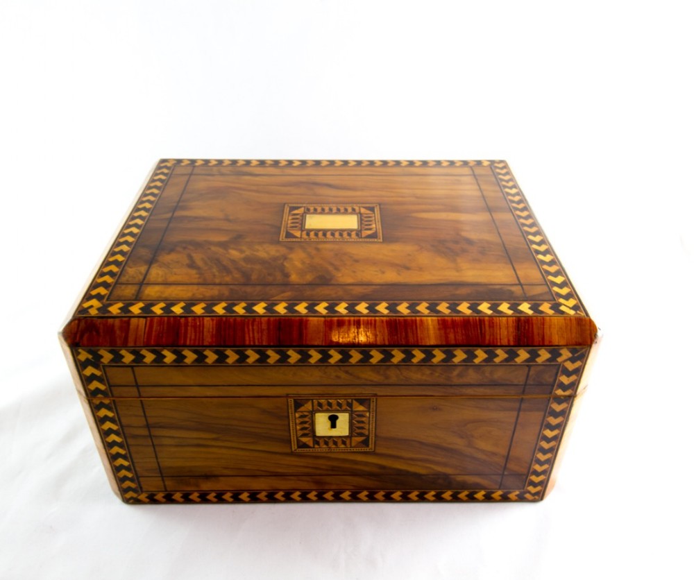 Olive wood Sewing box c.1870