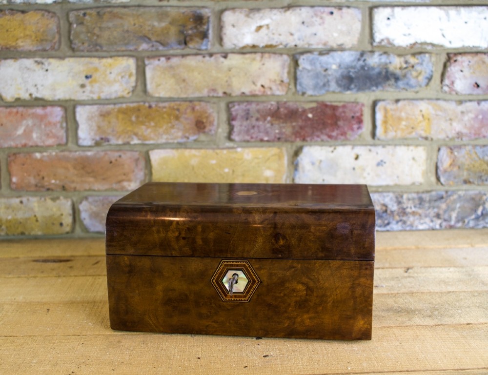 Burr Walnut Table Box c.1870