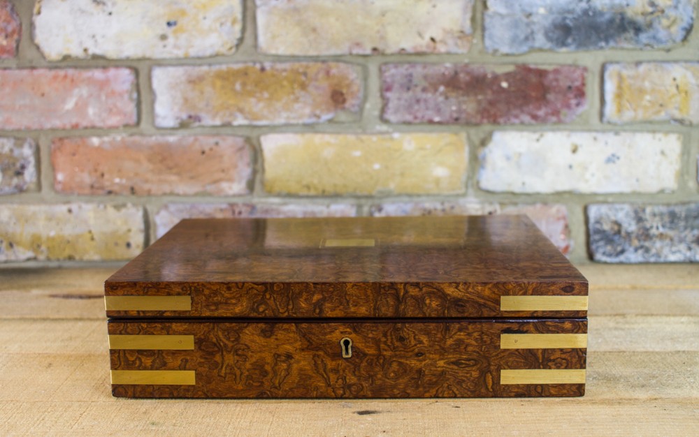 Burr Walnut Jewellery Box c.1840 Queens Appointment