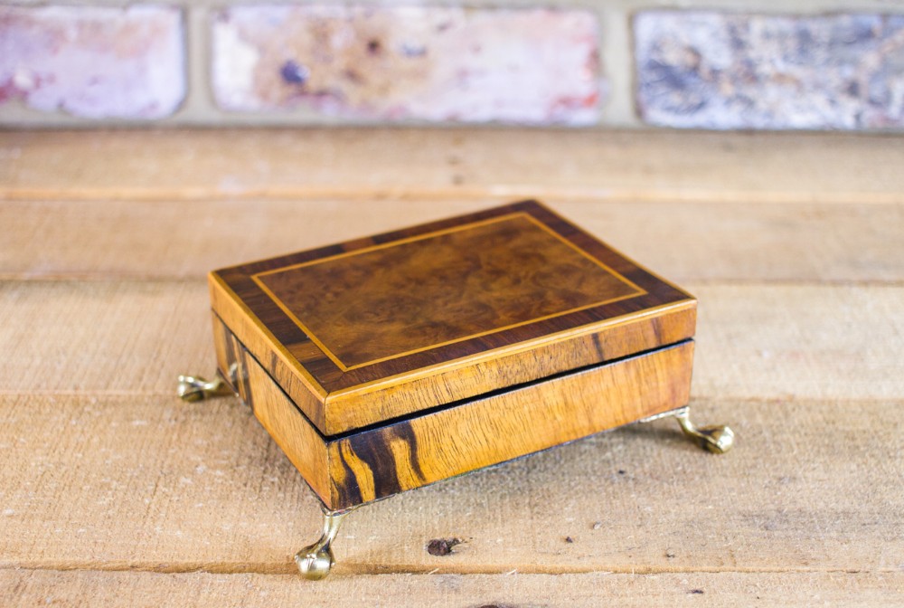 Rosewood Brass inlaid Jewellery box c.1820