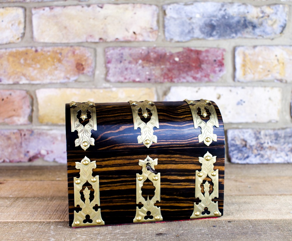 Coromandel Brass Dome Top Desk Box c.1840