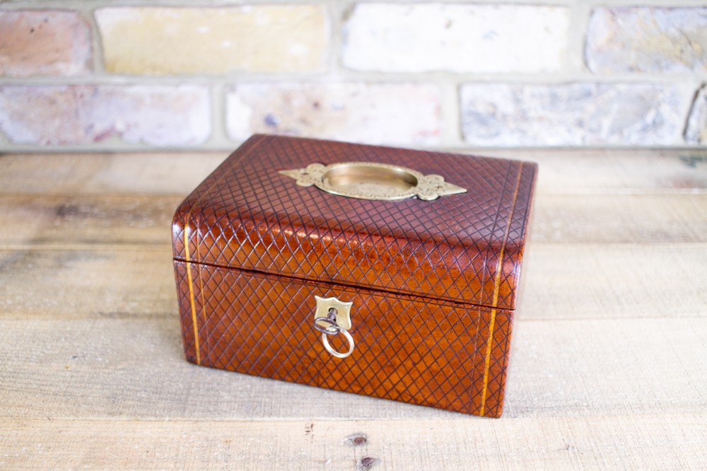 High Quality Leather Jewellery Box c.1880