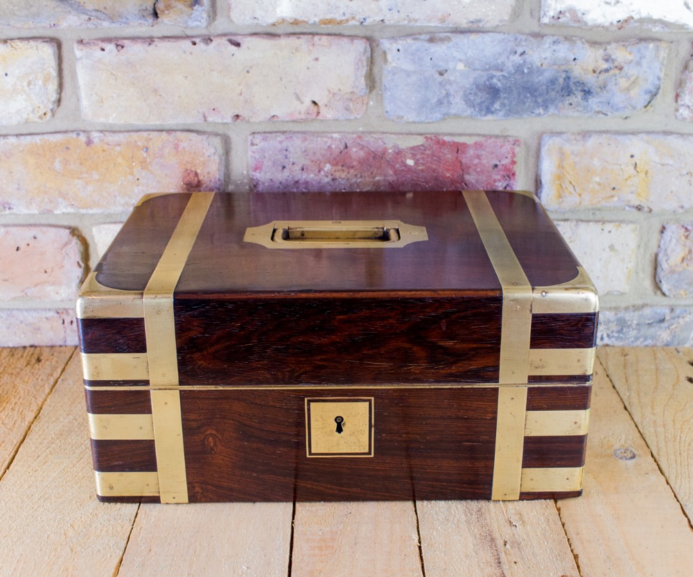 Rosewood Brass Bound Campaign Box c.1820