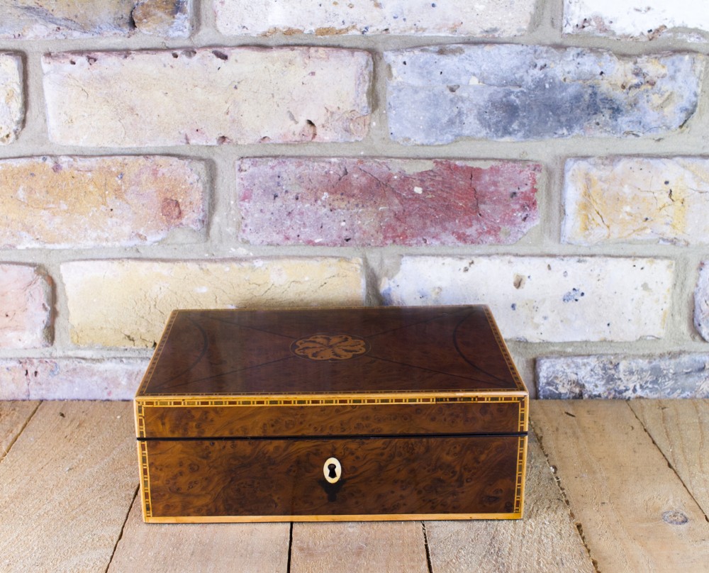 Burr Yew Jewellery Box c.1820