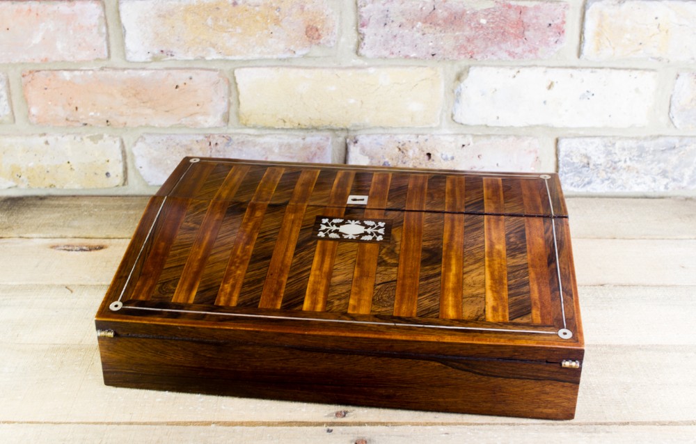Rosewood and Satinwood Lap Desk c.1830