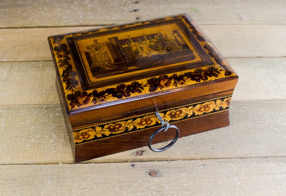 Rare collectors Tunbridge ware work box c.1870