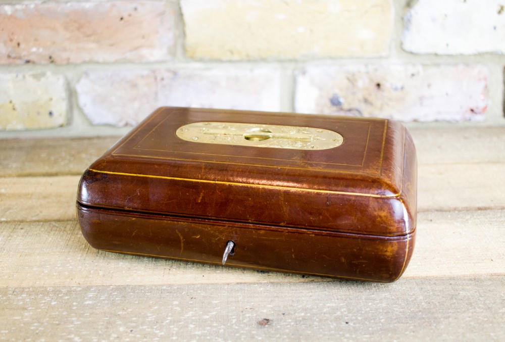 Brown Leather Jewellery Box c.1920
