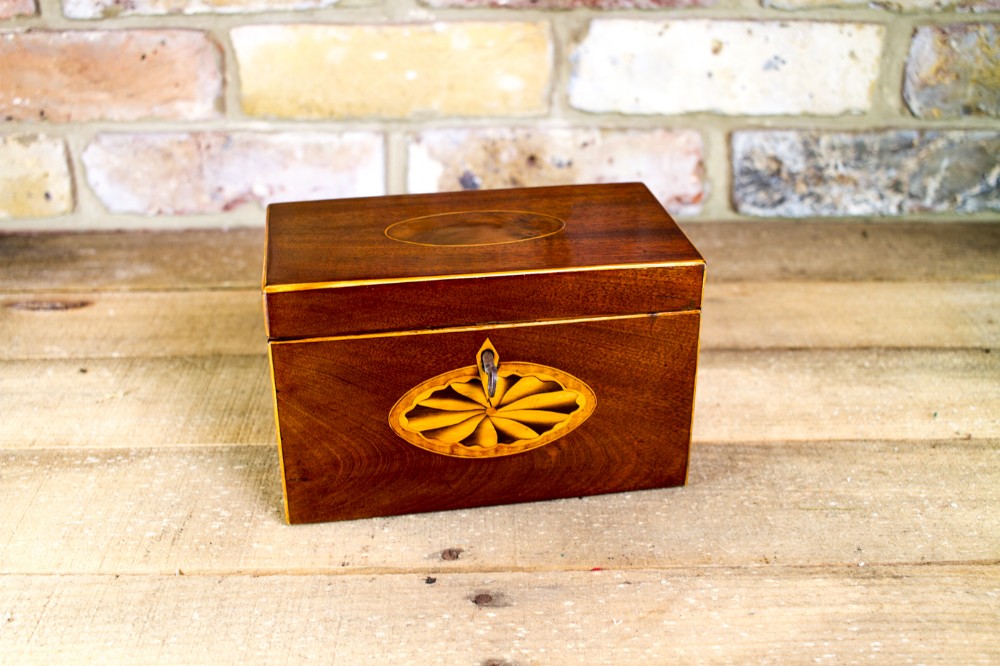 Twin Lid Mahogany Georgian Tea Caddy
