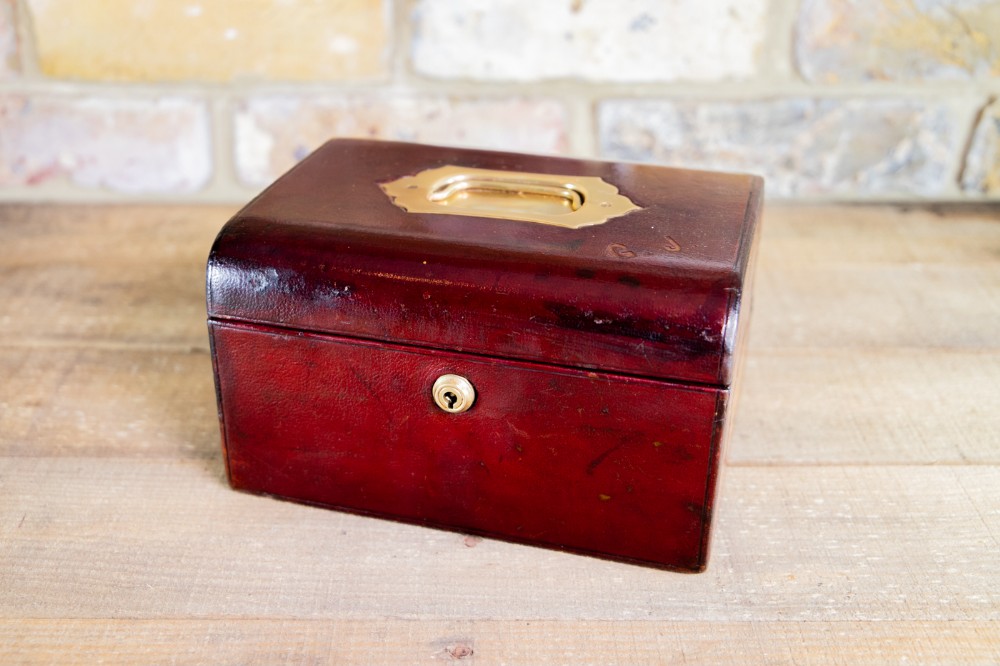 Red Leather Jewellery Box c.1920