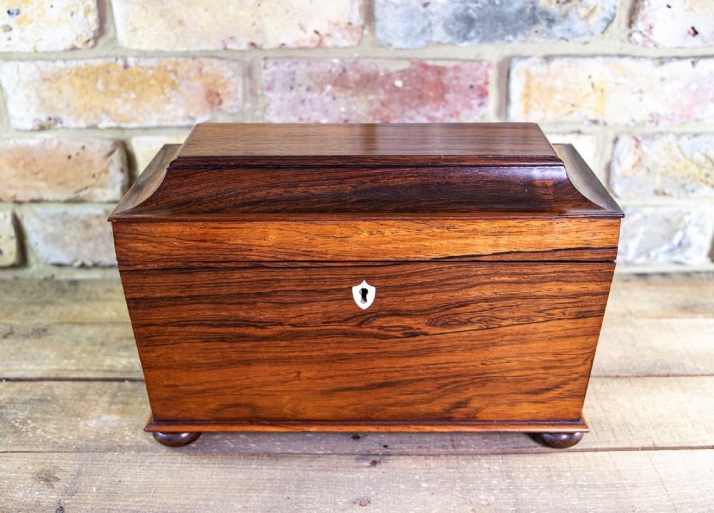 Large Rosewood William IV Tea Caddy