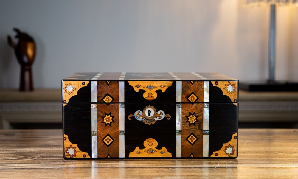 Stunning Inlaid Victorian Jewellery Box 1850