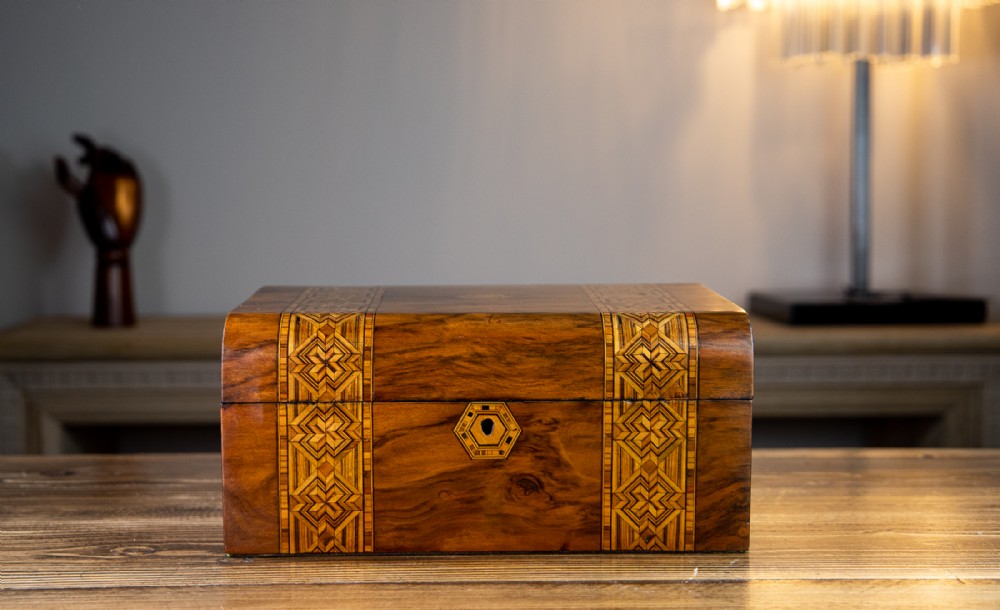 Domed Top Tunbridge Ware Table Box 1880