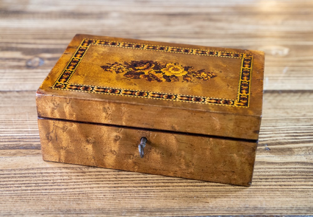 Maple Tunbridge Ware Table Box 1890