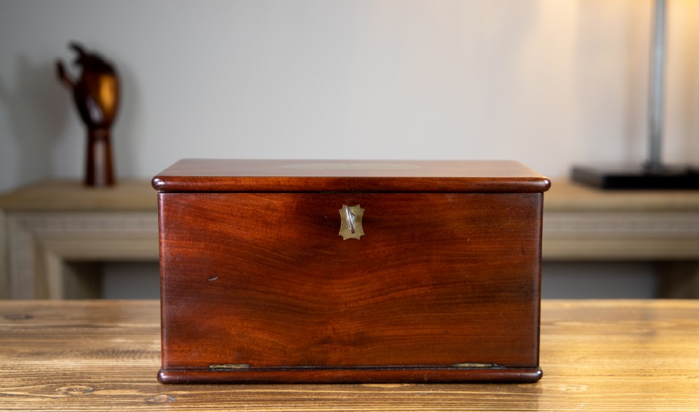 Solid Mahogany Drop Front Georgian Box 1800