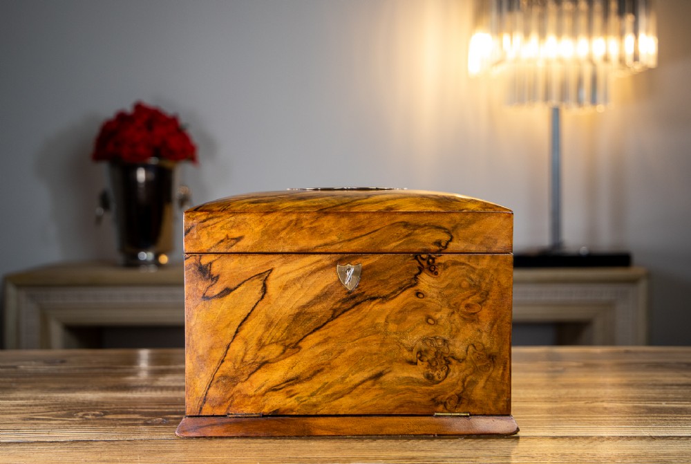 Burr Walnut Jewellery Box c.1880