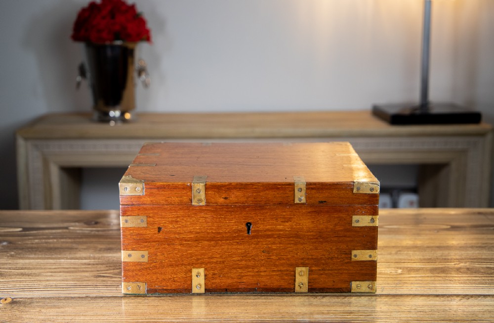 Teak Campaign Georgian Cigar Box 1820