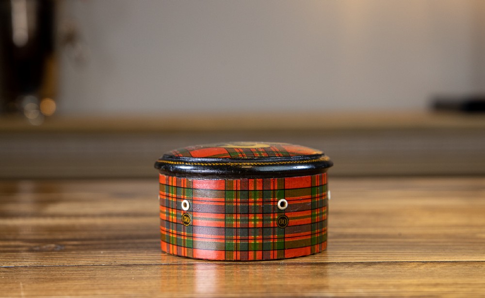 Rare Tartan Ware Sewing Reel Box 1875