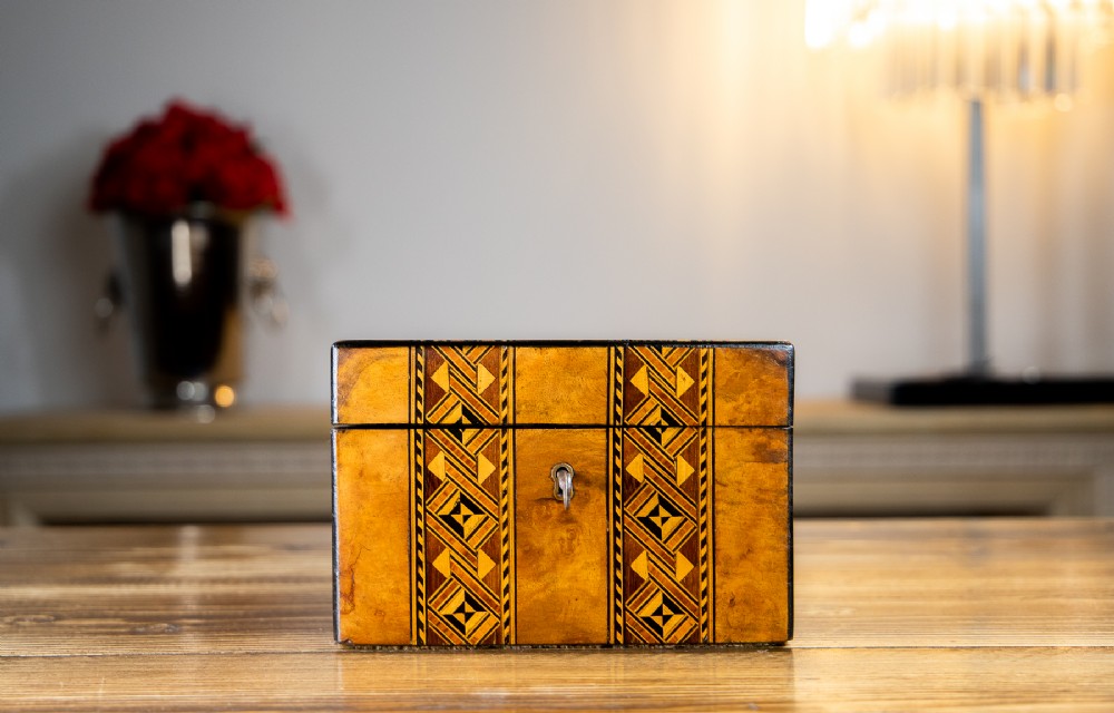 Tunbridge Ware Tea Caddy 1870