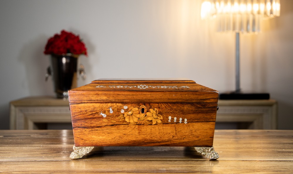 Rosewood & Mother of Pearl Regency Table box c.1820