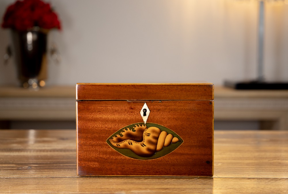 Sheraton Mahogany Tea Caddy 1800