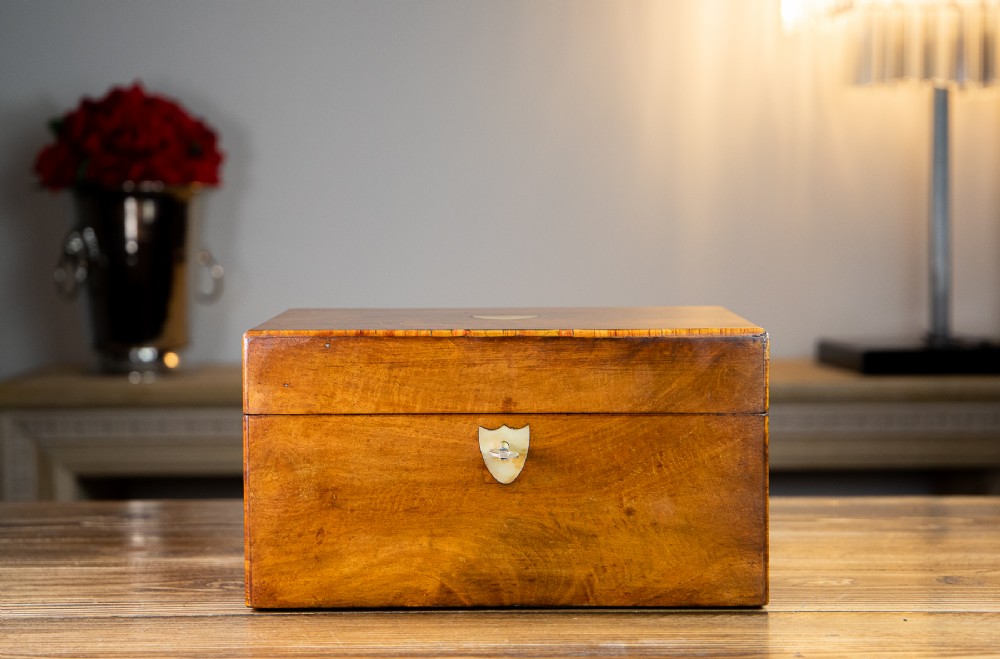 Burr Walnut Work/Sewing Box 1880