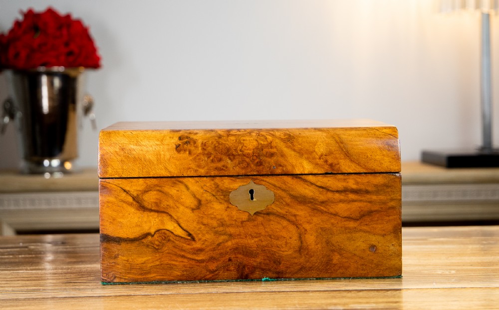 Burr Walnut Victorian Table Box 1880