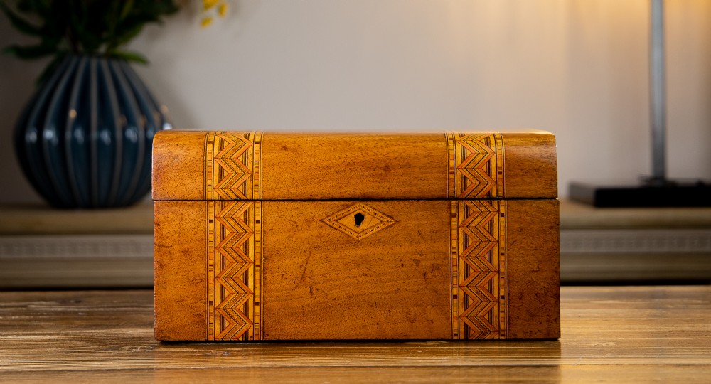 Figured Walnut Tunbridge Work Box 1880