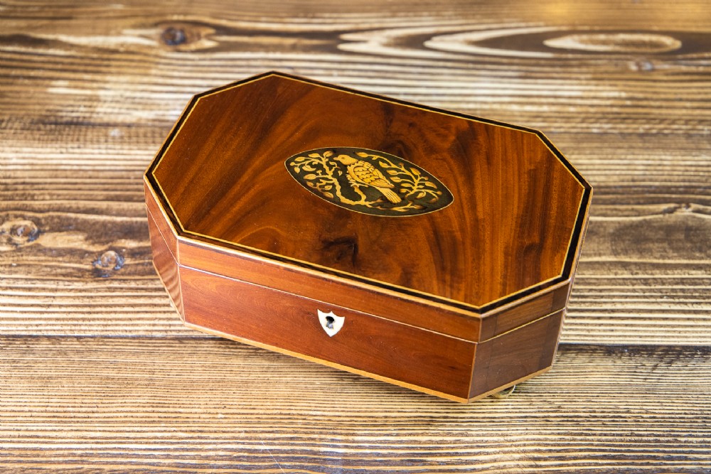 Flamed Mahogany Bird Inlay Box 1820