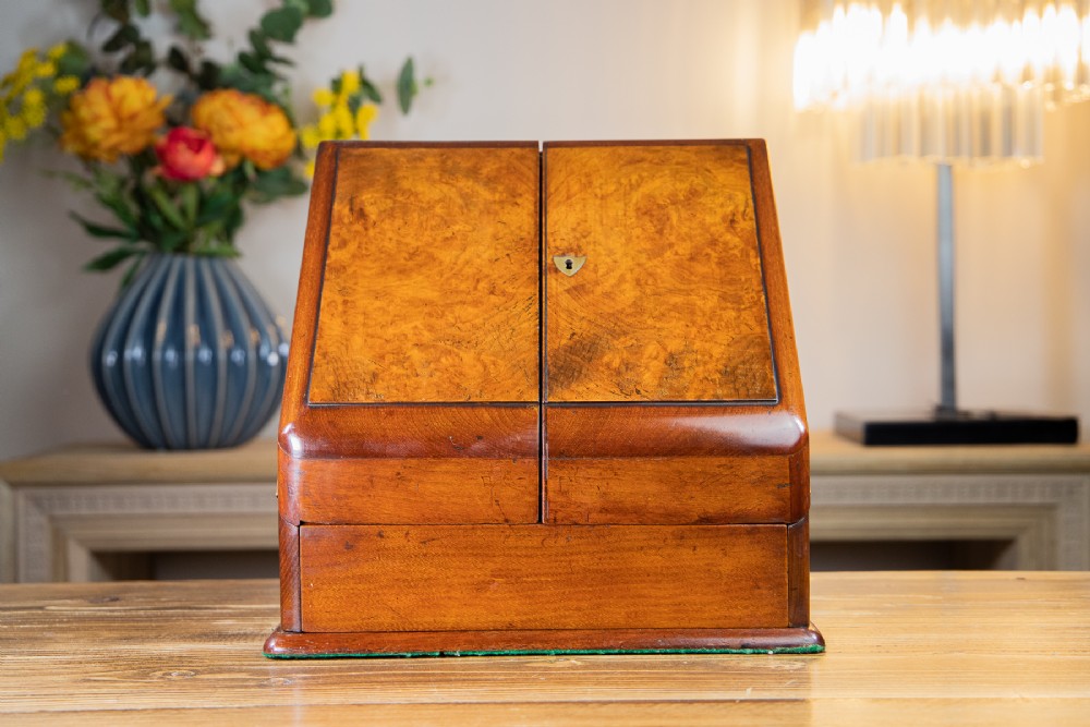 Burr Walnut Stationery Box 1890