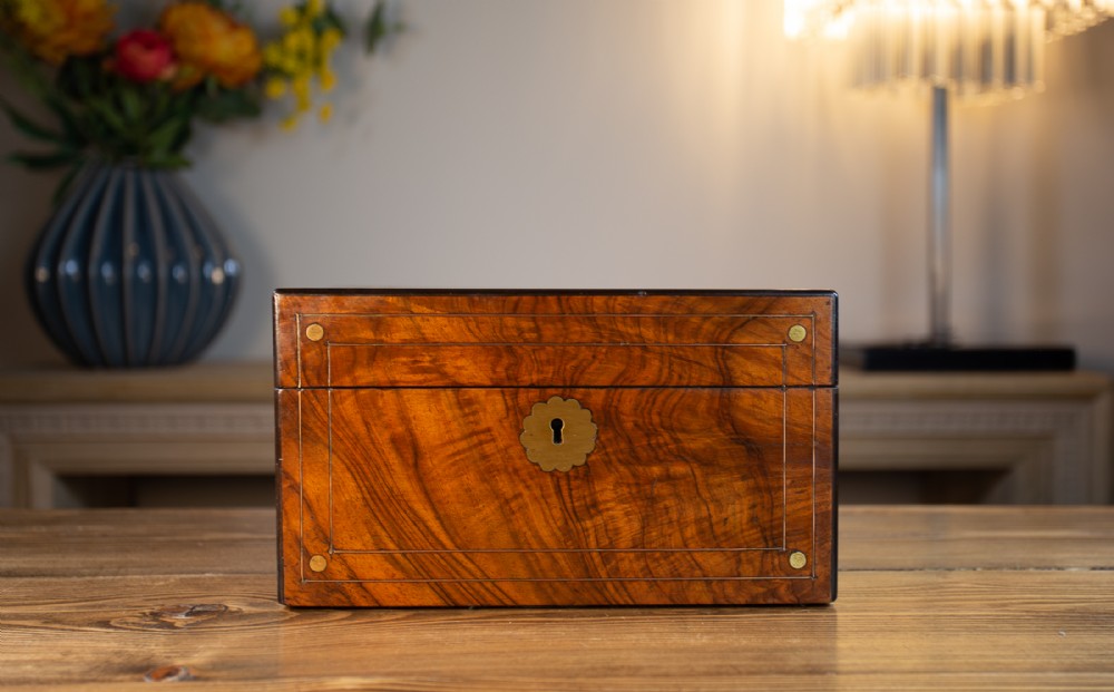 Figured Walnut Sewing Box 1880