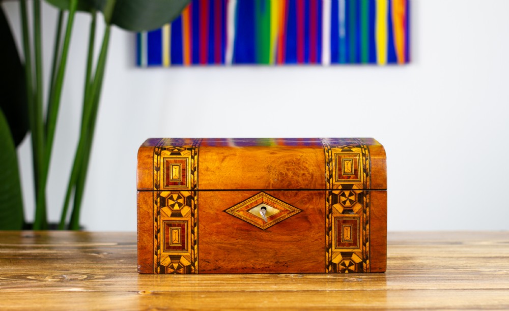 Figured Walnut Tunbridge Box 1880