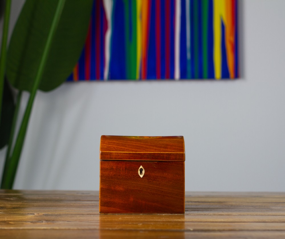 Georgian Single Mahogany Tea Caddy 1800