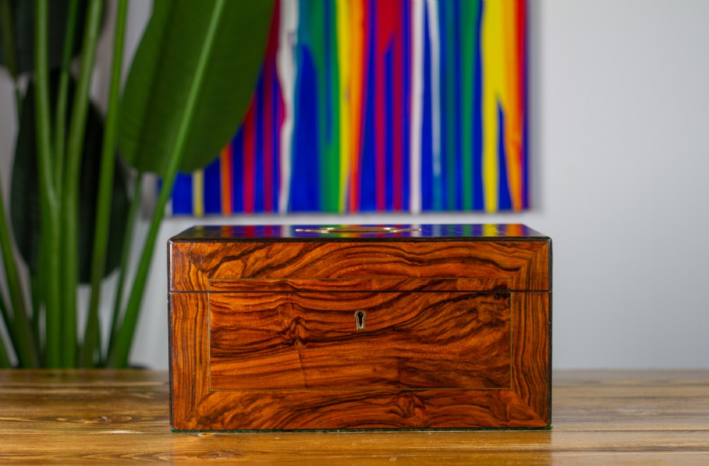 Figured Walnut Table Box c.1870