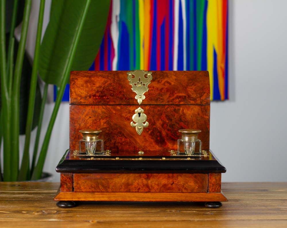 Burr Walnut Desk Box c.1890