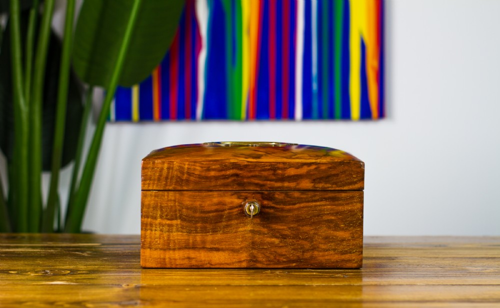 Domed Top Figured Walnut Box 1890