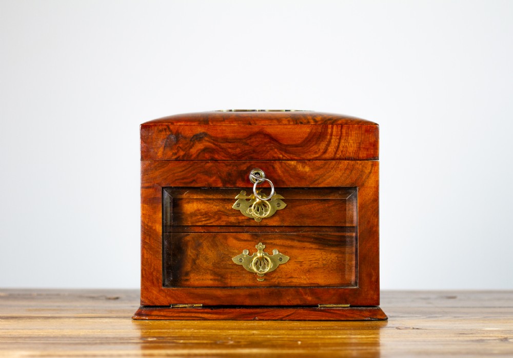 Figured Walnut Jewellery Box 1880